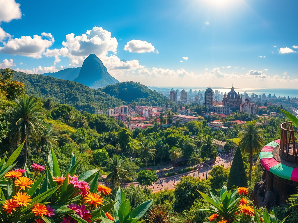 คู่มือการขอวีซ่าบราซิลแบบถาวร ฉบับปี 2025 แสดงธงชาติบราซิลและตราประทับวีซ่าอย่างเป็นทางการ